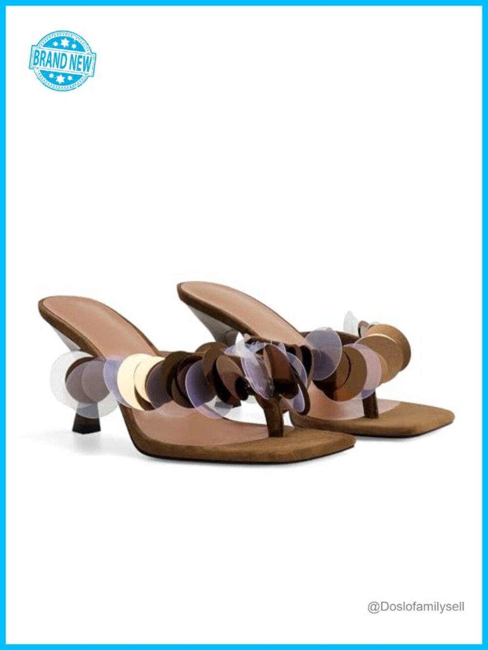 Faux Leather Square Toe Kitten Heel Flip Flop Sandals for Wedding